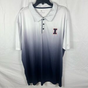 Colosseum Men's Ombre Illini Polo Shirt - Black and White
